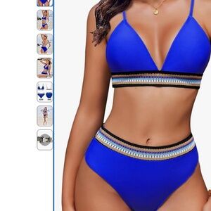 Bikini blue, high waisted